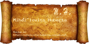 Mihálovits Huberta névjegykártya